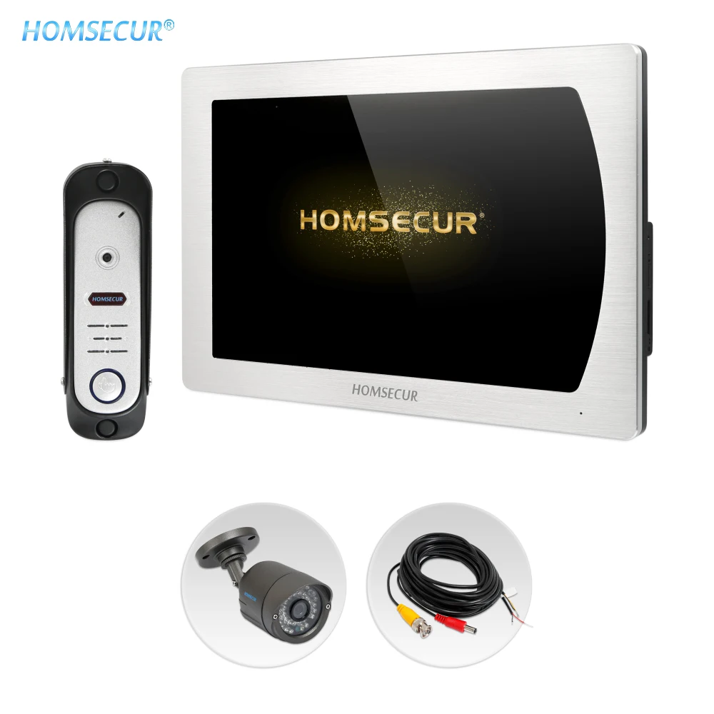 HOMSECUR 4 провода AHD видео домофон система с алюминиевым сплавом камера видеонаблюдения BC051HD-S+ BM717HD-S