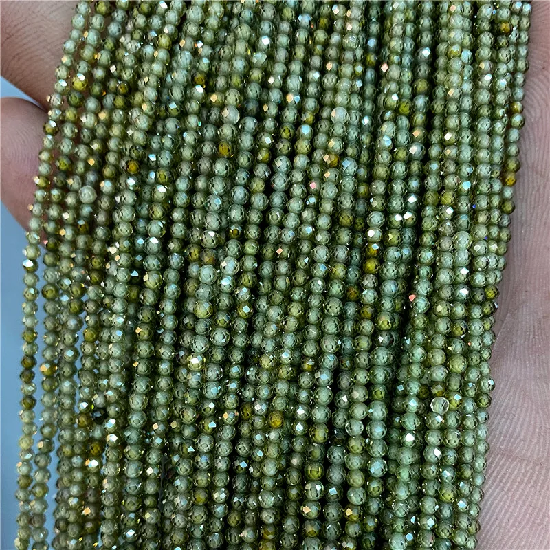 2 3 4 MM Natural Faceted Zircon Loose Stone Beads Quartz Crystal for Jewelry Making DIY Bracelet Necklace Ring Accessries loose stone beads