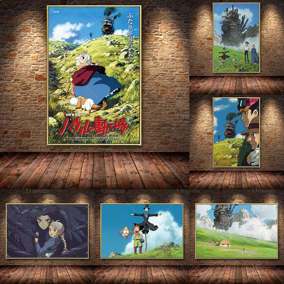 

Collection Howl's Moving Castle Miyazaki Japan Anime Canvas Oil Painting Poster Prints Art Wall Pictures Living Room Home Decor