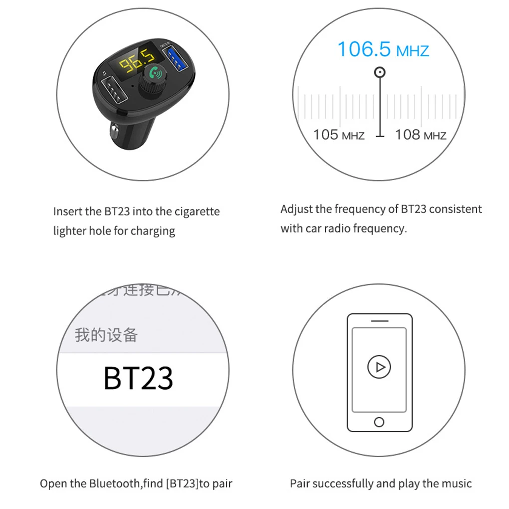 Универсальный беспроводной Bluetooth 4,2 Авто Автомобильное USB зарядное устройство fm-модулятор передатчик Радио адаптер громкой связи mp3-плеер