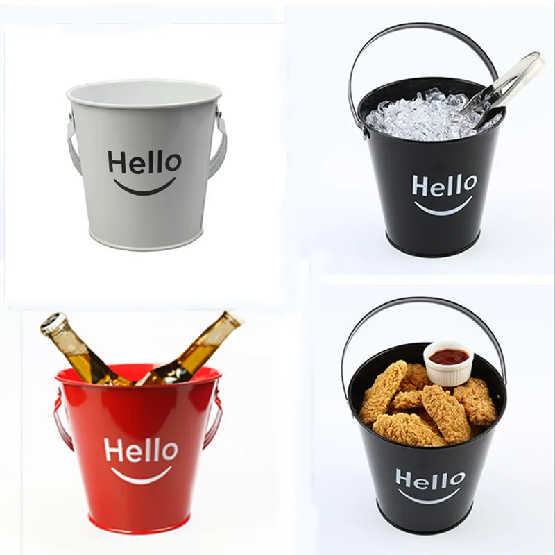 Ice Bucket French Fries Small Bucket Coffee Shop Bar Party Creative Mini Ice Fries Barrel Iron