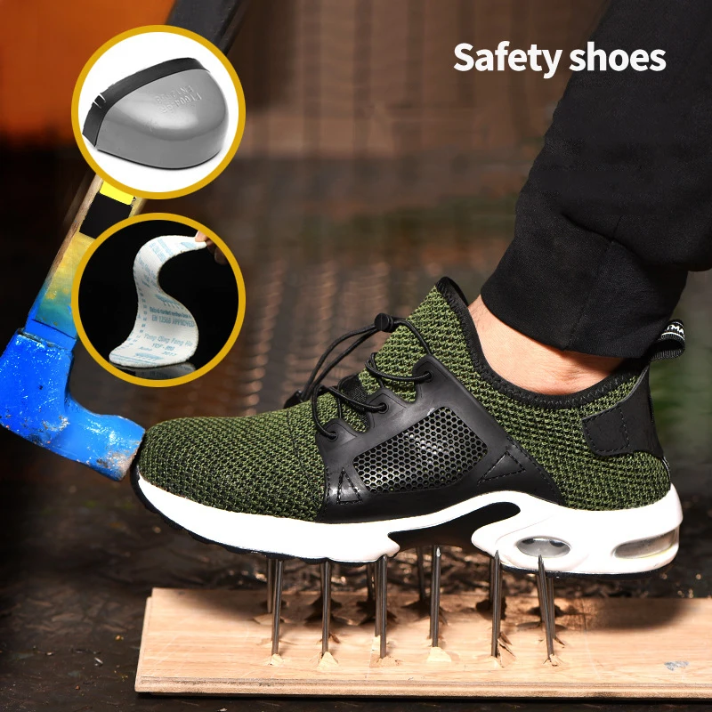Дропшиппинг сетка Lightweigh защитная Рабочая обувь для мужчин мужские защитные ботинки с стальным носком противоскользящие строительные безопасные рабочие кроссовки размер 35-48