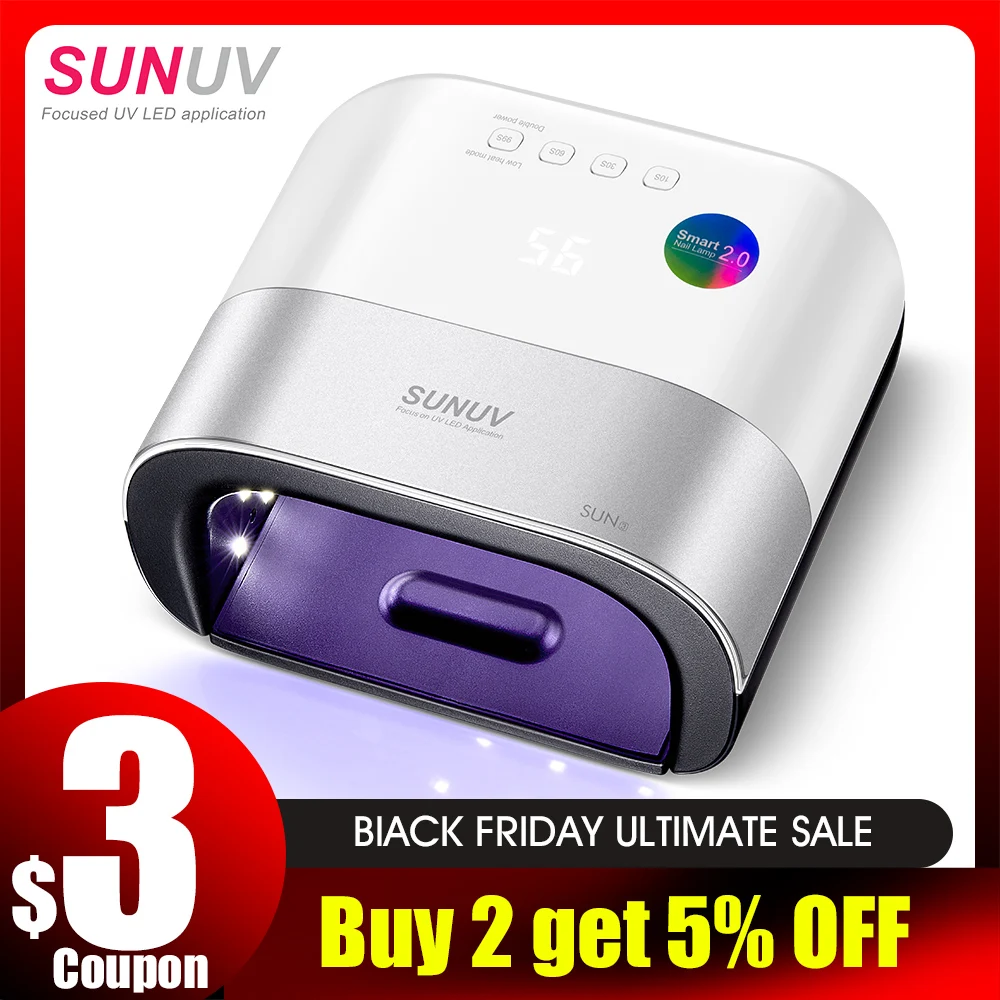 SUNUV SUN3 УФ лампа с набор инструментов для ногтей 48 Вт умный сушилка Полимеризации