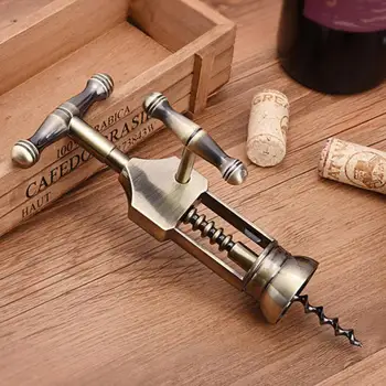 

Hot New Cork Wine Opener Creative Bottle Metal Opener Antique Vintage Style Rack Pinion Corkscrew Kitchen Bar Gadgets