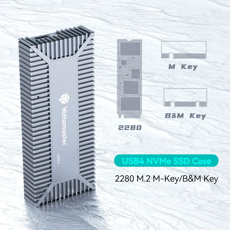Yottamaster SO3-C4 USB 4.0 M.2 NVMe Ŭ, CŸ Ʈ 3/4 ȣȯ , ִ 2700 MB/s-2280 NVMe SSD, 40Gbps