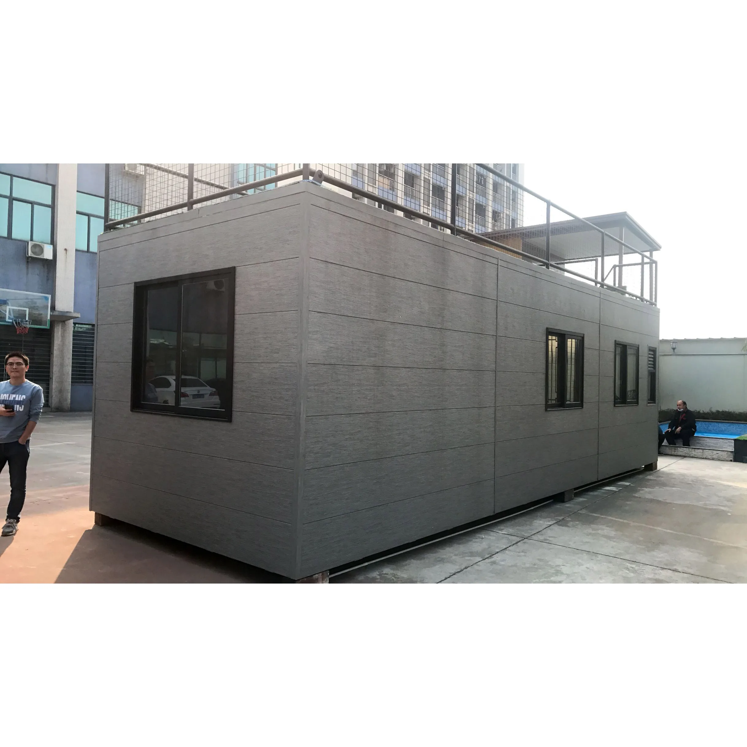 Portable Multi Penggunaan Baja Rangka Prefabrikasi Rumah Kontainer