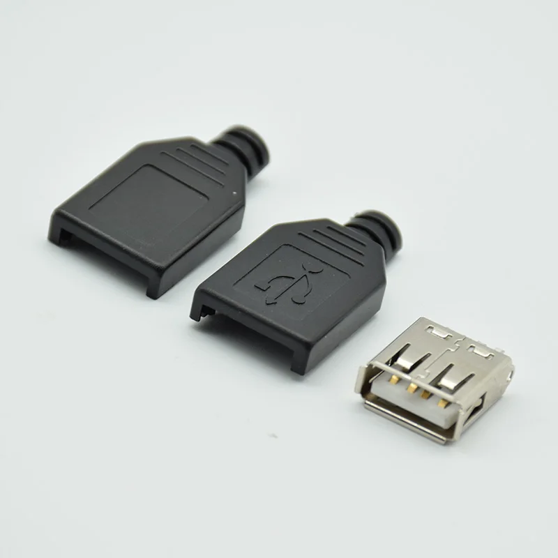 10 шт. 4 контактный разъем USB типа A с черной пластиковой крышкой|Соединители| |