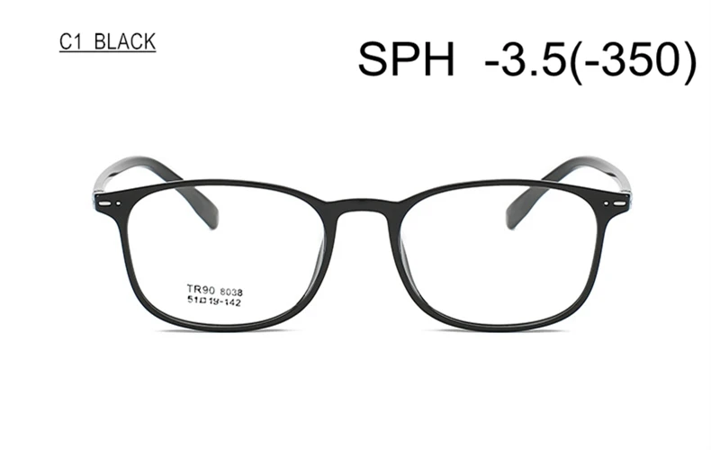 SWOKENCE SPH-0,5 до-6,0 TR90 оправа очки по рецепту для близорукости для женщин и мужчин очки по рецепту для близоруких F121 - Цвет оправы: C1 (-3.5)