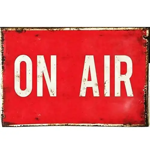 Targa In Metallo Warn On Air Record Tv Tin Store Bar Club Home Wall Cave Decor Retro Wall Home Bar Pub Vintage Cafe Decor, 8 X12