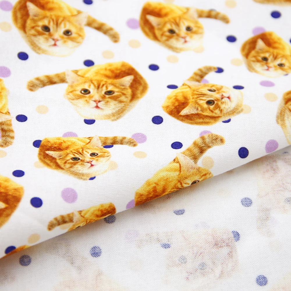 

50*145CM cat patchwork printed 100% cotton fabric for Tissue Kids Bedding textile for Sewing Tilda Doll, DIY handmade,67793
