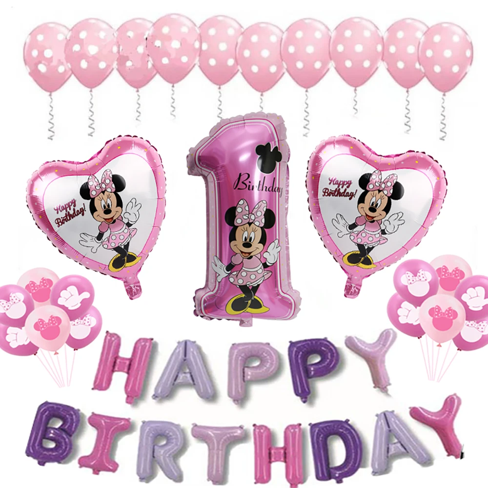 Минни Мышь алюминиевой фольги happy для девочек кошка воздушные шары украшения