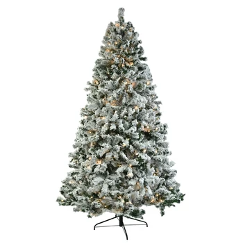 

7.5ft Pvc Flocking Tied Light Christmas Tree Automatic Tree Structure Festival Party Room Decorations Outdoor Garden