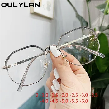 

Oulylan Finished Myopia Glasses Women Men Metal Polygon Nearsighted Eyeglasse Student -1 -1.5 -2 -2.5 -3 -3.5 -4 -4.5 -5 -6
