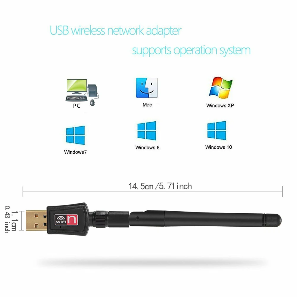 300 Мбит/с быстрая скорость Чувствительная антенна 2dbi беспроводной USB стабильный офисный приемник сетевая карта 802,11 Домашняя мини 2,4 ГГц
