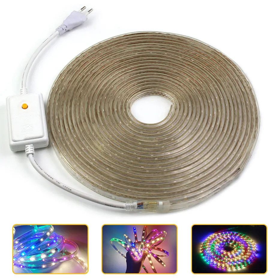 Гибкий SMD2835 Светодиодные ленты светильник AC220V водить 60 leds/1 м Водонепроницаемый