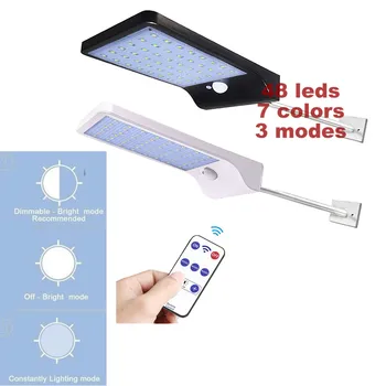 

48/36 LED Solar powered solar Lamp PIR Motion Sensor Waterproof solar Light Garden Lights Outdoor Path Security lamps metal pole