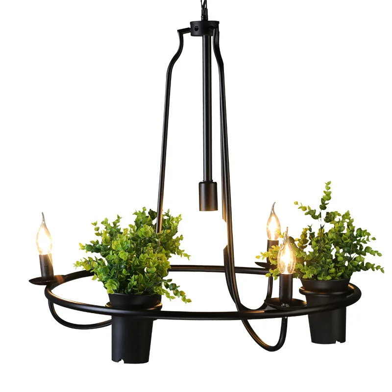 

Plant Lights Retro Industrial Individual Creative Table Sunshine Room Flower Shop Clothing Store Green Plant Chandelier lamp