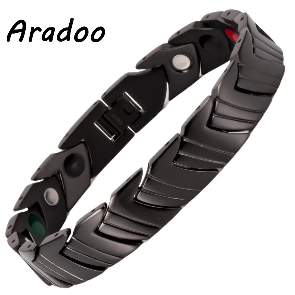 Aradoo Men's Bracelet Metal Bracelet Clasp Bracelet Holiday Gift For