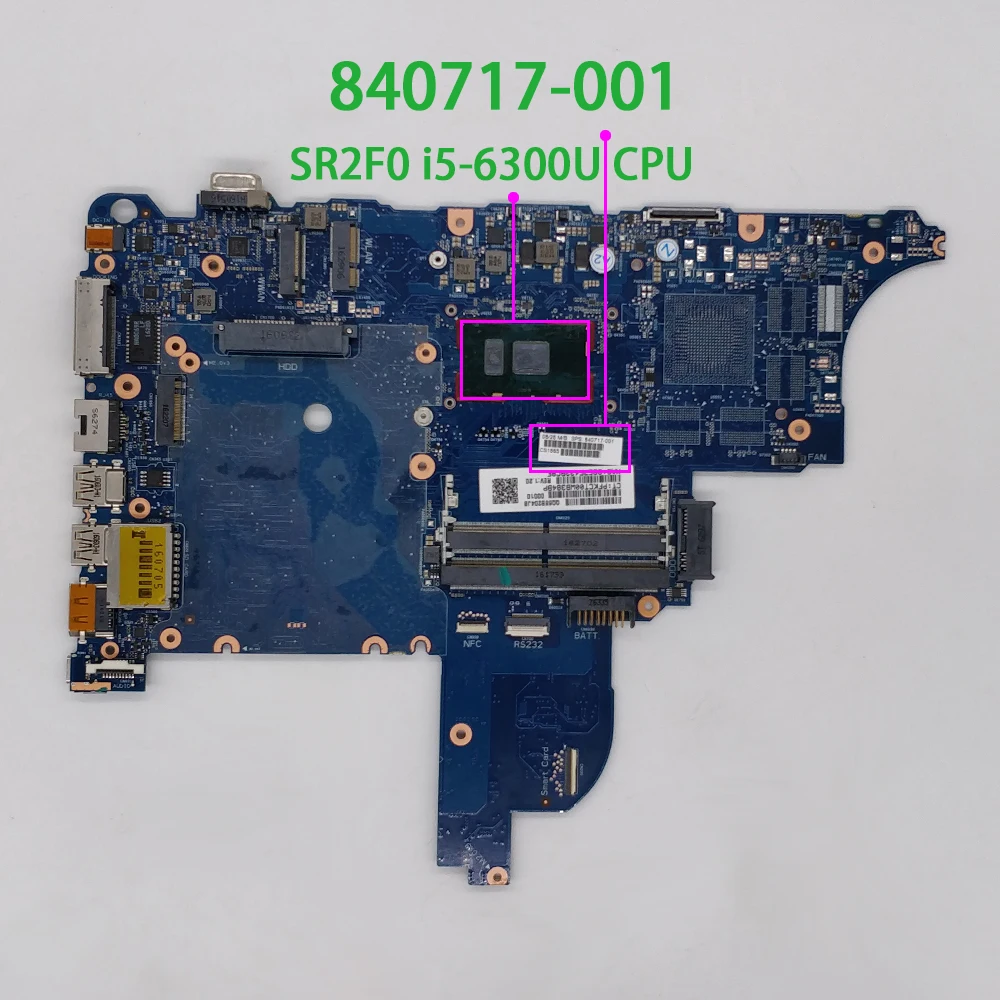 

for HP ProBook 640 650 G2 Series 840717-001 840717-601 6050A2723701-MB-A02 UMA w i5-6300U CPU PC NB Laptop Motherboard Mainboard