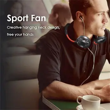 

Mini Ventilateur en Nuque Adjustable 7 Leaf Mini USB Rechargeable Fan Portable Neck Sport Fan Neckband Desk Hand Air Fan