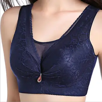 

Lace large size bra thin full cup gather adjust the size of the fat mm wipe chest five row button female bra underwear