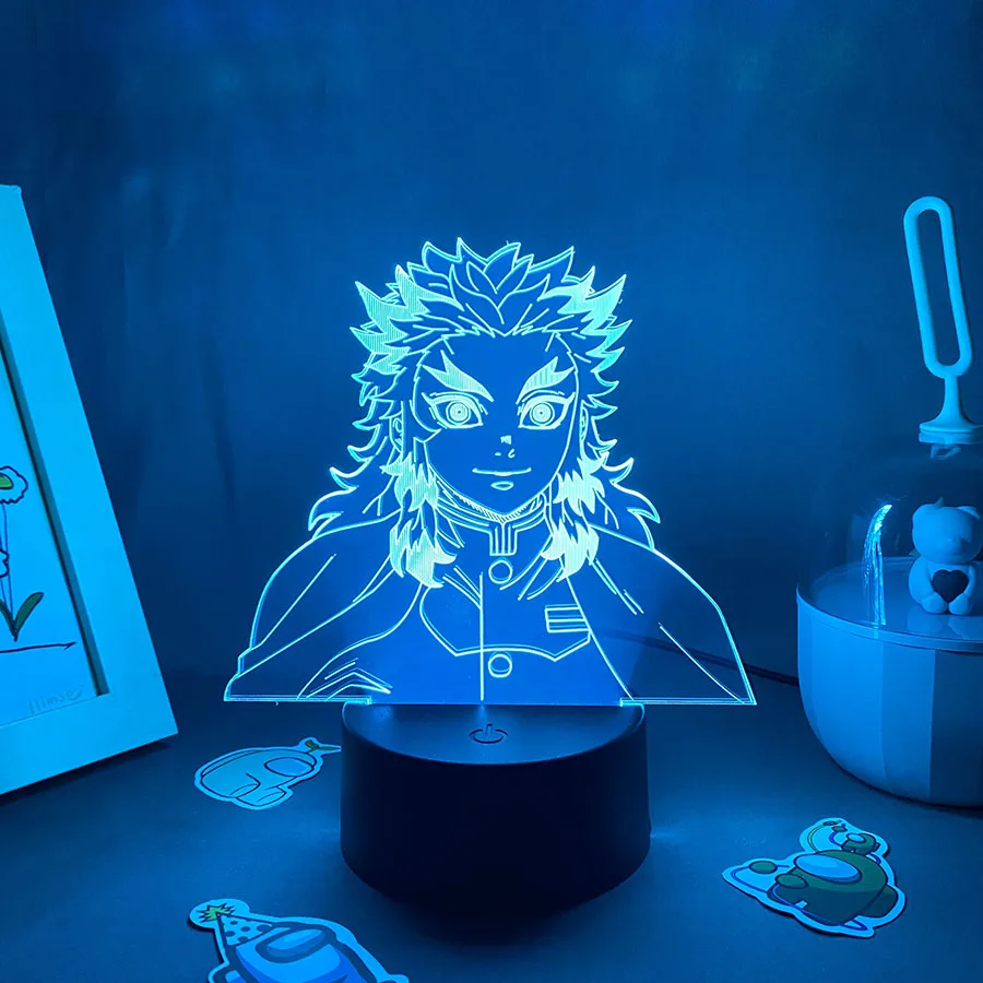 Nouveau Lampe LED 3D de Kyōjurō Rengoku - Anime Demon Slayer