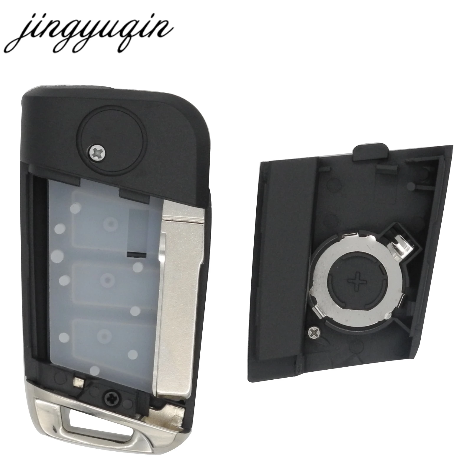 Jingyuqin 10 шт./лот 3 кнопки откидной складной ключ оболочки для VW Golf 7 GTI MK7 Skoda Octavia A7 сиденье дистанционного ключа брелок чехол