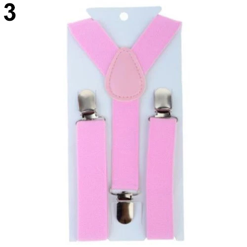 Children Kids Boys Girls Y-Back Suspenders Elastic Adjustable Clip-Ons Braces