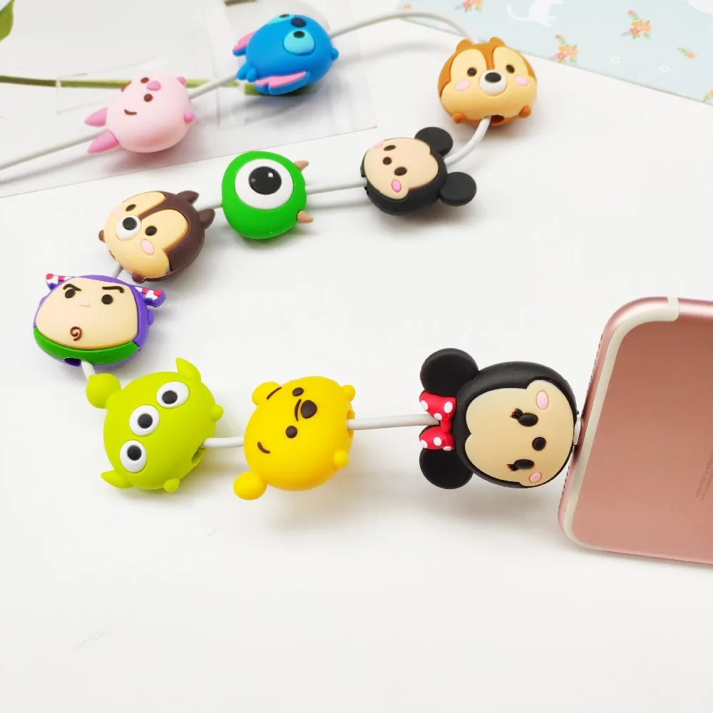 

Cartoon Cute Fish Dinosaur Cable Protector Data Line Cord Protector Protective Cable Winder Cover For iPhone USB Charging Cable