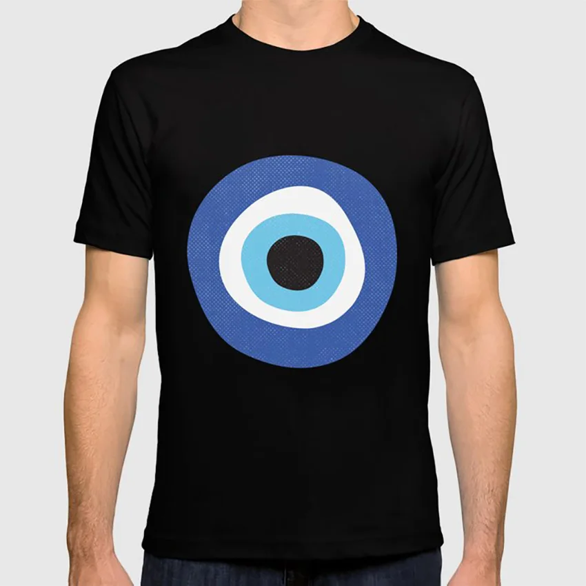 Evi Eye Symbol, футболка с символом защиты от сглаза, символ защиты от сглаза, богемный стиль, бохо, синие круги, точки, декор для детской комнаты, глаза