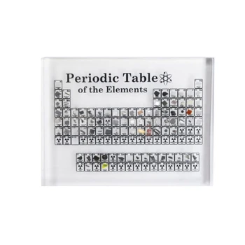 

1PC Acrylic Crafts Crystal Glue Embedded Periodic Table of Elements Decorative Desktop Ornaments Chemistry Educational Accessory