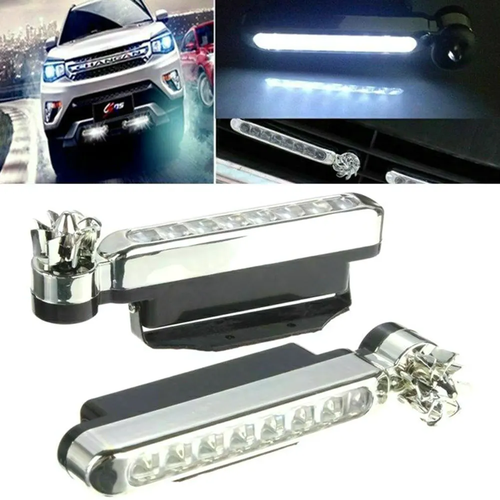 1PCS 8 LED DRL Daylight Headlight Lamp Wind Power Generation Car Daytime Running Lights Decorative Light Waterproof Durable 1PCS 8 LED DRL Daylight Headlight Lamp Wind Power Generation Car Daytime Running Lights Decorative Light Waterproof Durable
