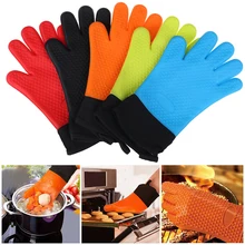 Силиконовые перчатки Кухня термостойкие перчатки Температура стойкие перчатки приготовление, Выпекание, барбекю печь перчатки Кухня аксессуары
