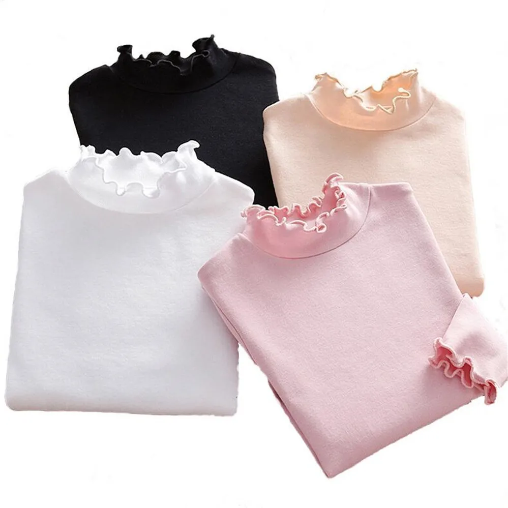 Spring Autumn White Lace Long Sleeve Big Girls Tops School Girl Blouse Shirt for Kids Baby Toddler Teen Children Clothes