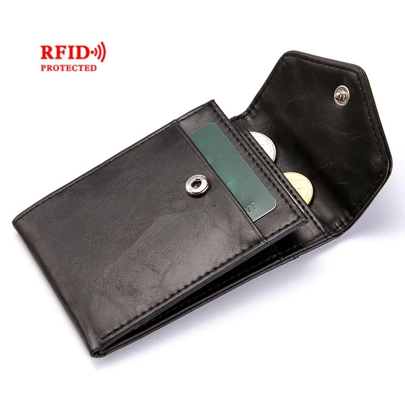 Модный rfid-кошелек для мужчин и женщин ультратонкий кожаный мини-кошелек тонкий