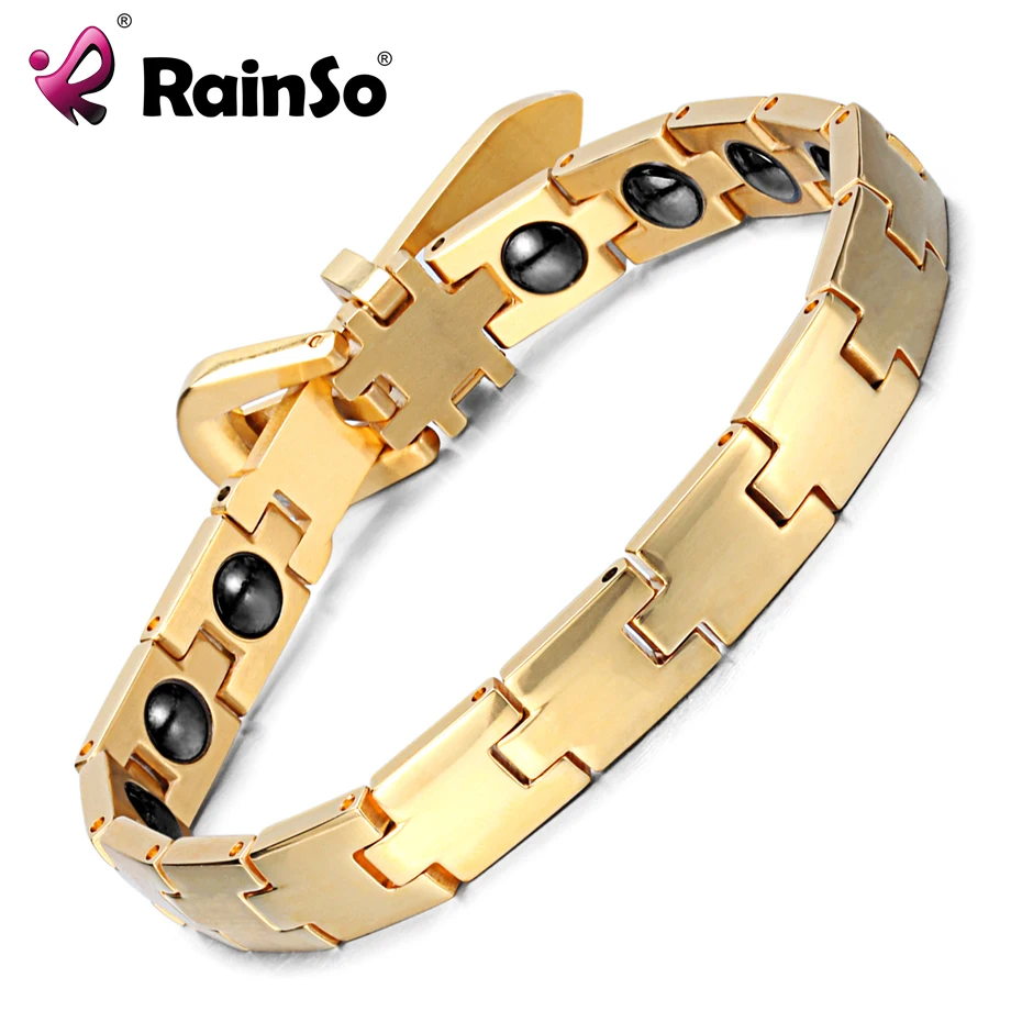 Новинка, женские браслеты из гематита, магнитотерапия, золотой браслет из нержавеющей стали, Женские Ювелирные изделия, подарки
