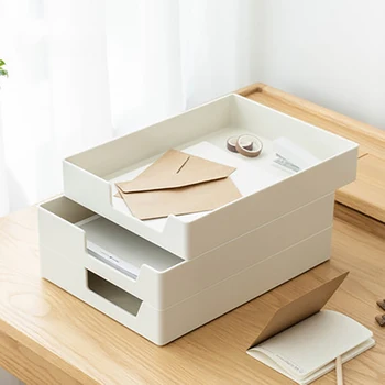 

Stackable Plastic Magazine Holder Paper Document File Letter Storage Rack Bookshelf Stationery Desk Organizer Filling Cabinet