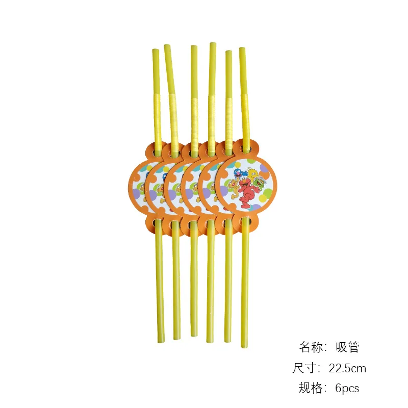 Мультяшные уличные вечерние принадлежности с изображением кунжута Elmo одноразовая Праздничная посуда для украшения дня рождения бумажные салфетки детский душ