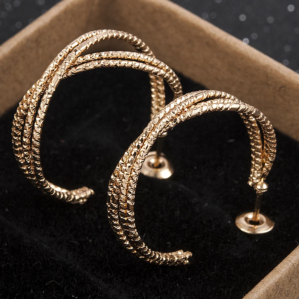 Новые модные золотые серьги простые серьги этнические ювелирные изделия подарок кристалл круглые геометрические серьги для женщин Bijoux