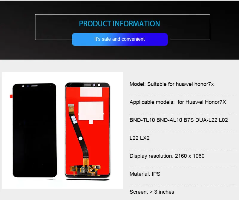 С ЖК-дисплеем для huawei Honor7X BND-TL10 BND-AL10 BND-L21/L22/L24 ЖК Дисплей Сенсорный экран в сборе Экран Запчасти для авто