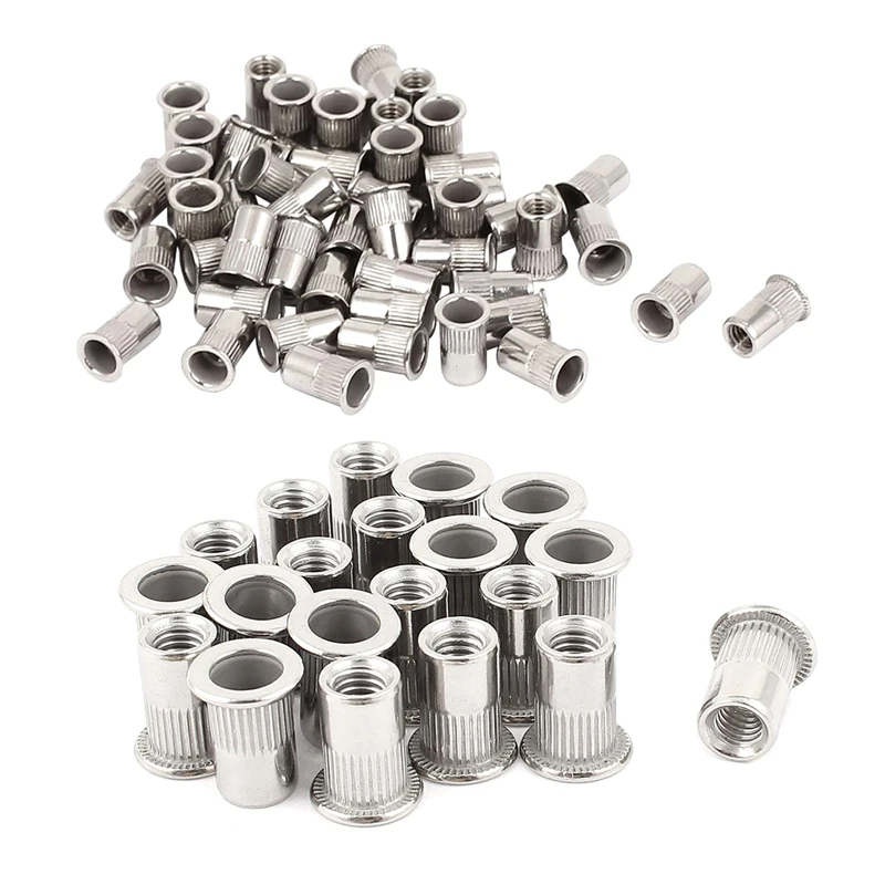 

M4x10mm Stainless Steel Threaded Blind Rivet Nut Insert Nutserts 50pcs & 20 Pcs 304 Stainless Steel Rivet Nut Rivnut Insert Nu