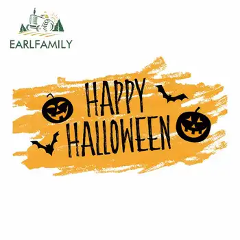 

EARLFAMILY 13cm x 7.6cm for Happy Halloween Yellow Watercolor Funny JDM Car Stickers DIY Hip Hop Decal Suitable for VAN RV SUV