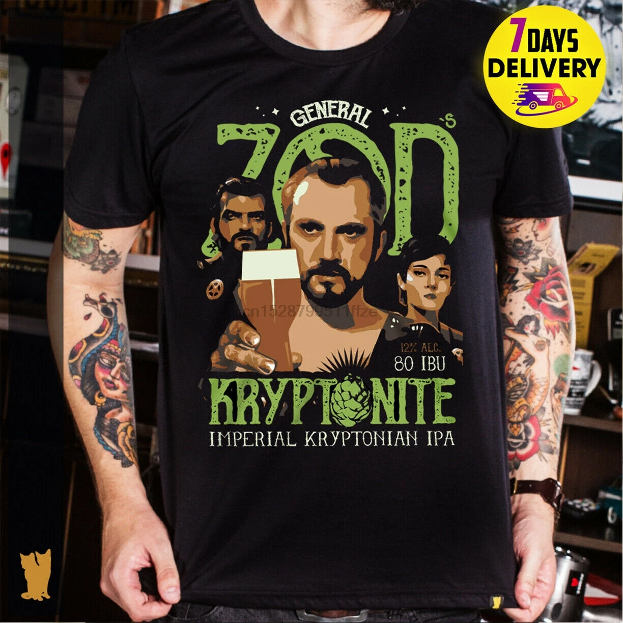 Черная футболка Zod Kryptonite размер S 3Xl |