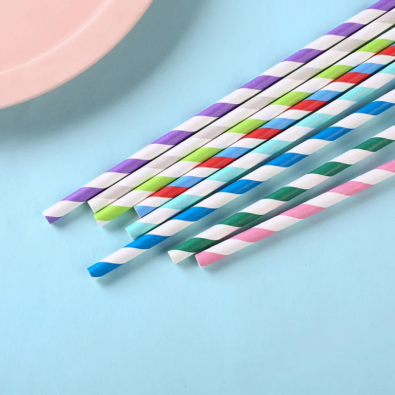 25pcs Paper Straws Disposable cutlery Kitchen accessories Wedding Birthday party decorations