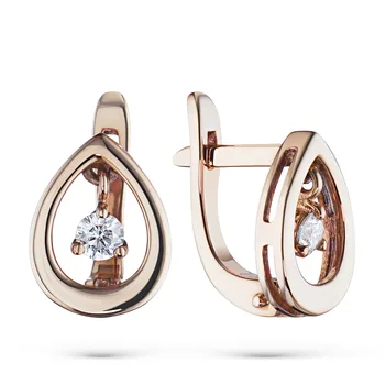

Earrings made of red gold with diamonds e0201sg08173400