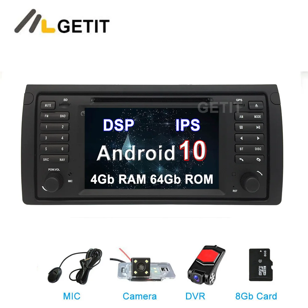 DSP IPS Android 10 автомобильный DVD стерео Мультимедийный Плеер для BMW E53 X5 с радио WiFi BT GPS |