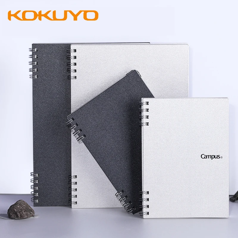 

Kokuyo CAMPUS Spiral Loose-leaf Book A6 Square A5 Horizontal Line Notepad Portable Silver Hard Case Notebook Student Office