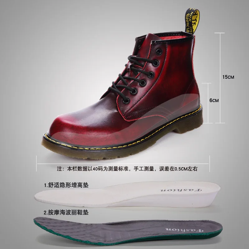 

Men's Leather Boot 6 Hole Martin Boots Classic Retro Men's Boot plus Velvet High Shoes Short Boots Men's England Cowhide