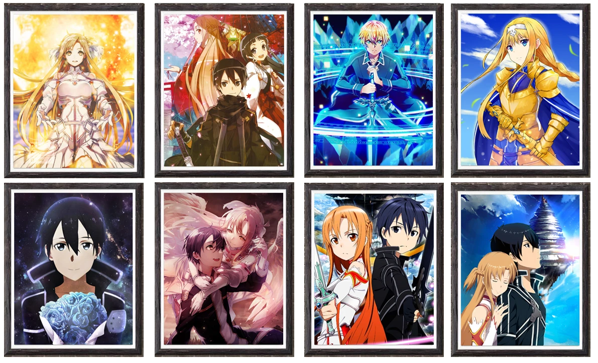 アスナ キリト剣アートオンラインアニメポスターアートワークキャンバス壁紙 8 10インチ 枠なし 8個 絵画 書道 Aliexpress アスナ キリト剣アートオンラインアニメポスターアートワークキャンバス壁紙 8 10インチ 枠なし 8個 絵画 書道 Aliexpress