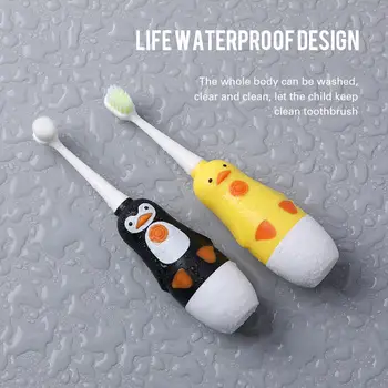 

Children Sonic Electric Toothbrush Cartoon Pattern Timer Soft-bristled Electronic Teeth Brush for Kids 3pcs Replacement Heads